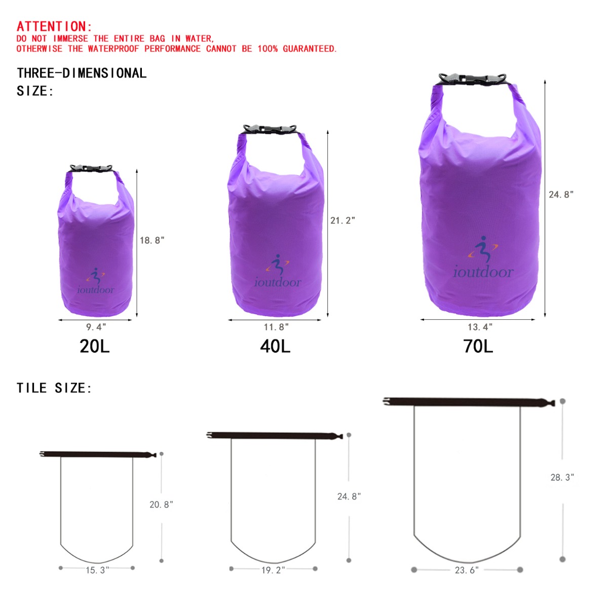 PVC Outdoor Foldable Waterproof Barrel Dry Bag Storage Carrying Bags Camping Hiking Beach OUKENS Dry Bag